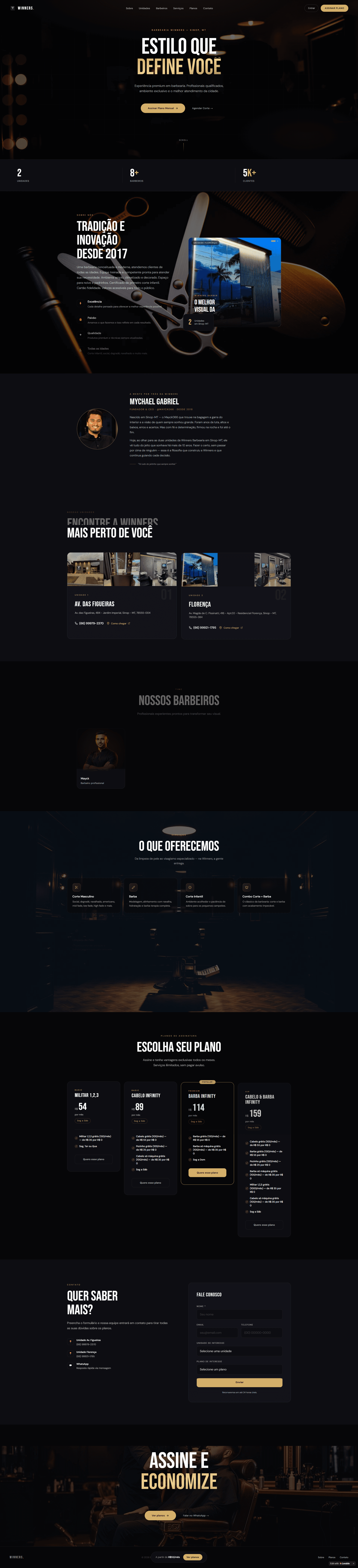 Novo site da Winners Barbearia desenvolvido pela Coffee